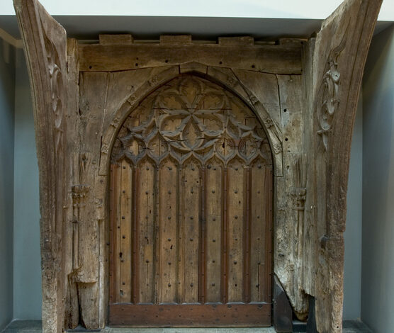an ornate wooden doorway